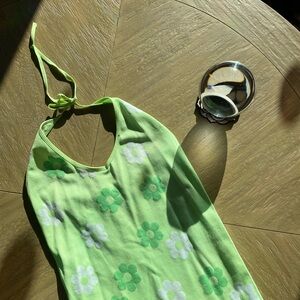 Lime Green Fitted Dress